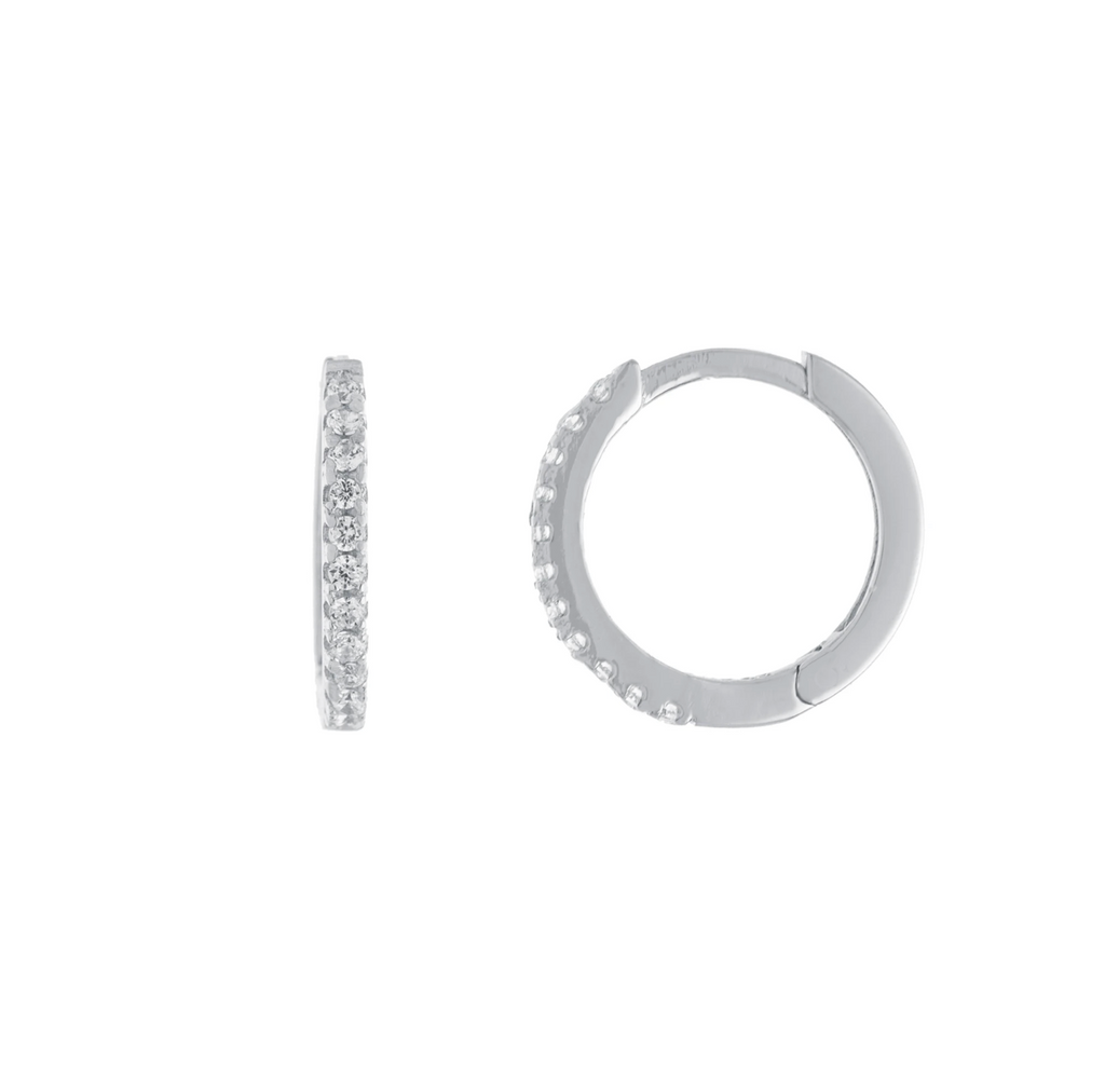 Rhodium Over Sterling Silver CZ 11mm
