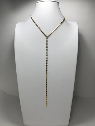 Gold Filled Disk Chain Lariat