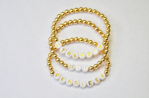 Personalized Gold Filled Bead Bracelet