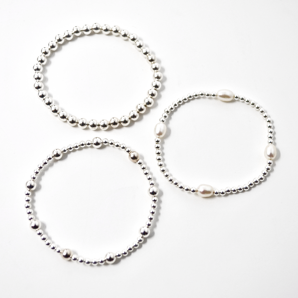 Sterling Silver Collection Stretch Bracelets