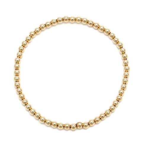 3mm Gold Filled Beads Stretch Bracelet